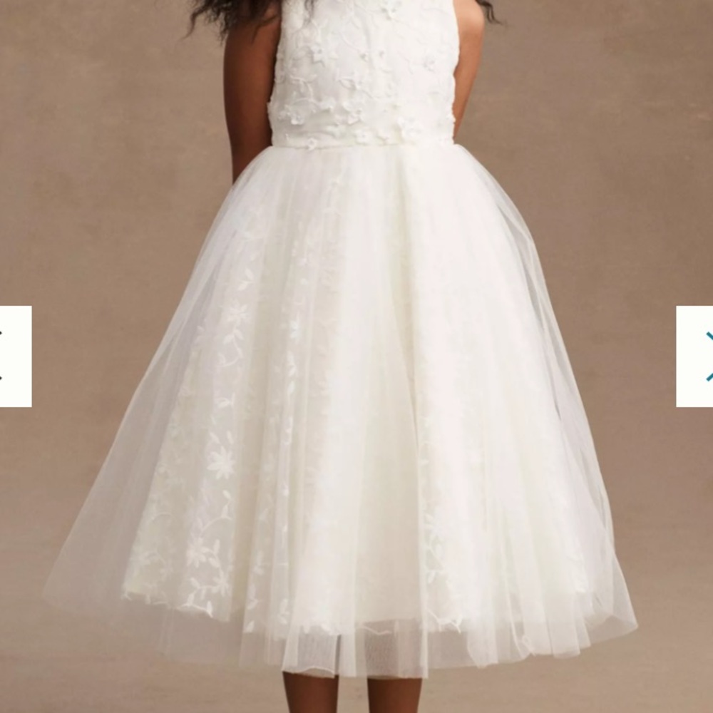 Anthropologie Ivory Floral Kids Dress